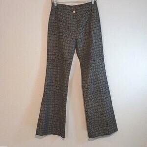 Signe Paris VINTAGE Textured Bronze Metallic Crepey Bootcut Pants 8